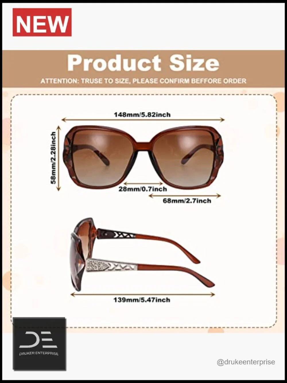 4 Oversized Classic Sunglasses UV400 Protection Gradient Lens Round Frame